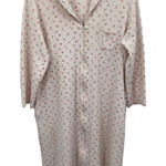 Vintage Cabernet Cottagecore Nightgown Robe LP White Floral Zip Front Pockets Size L Photo 0