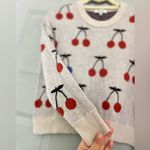 Madewell  size XS Cherry Jacquard Pullover Sweater Photo 3