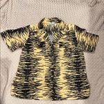 Ganni  Women’s 38 Zebra Stripe Short-Sleeve Shirt Photo 3