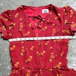 Unique Vintage Red Floral Midi Dress Photo 4
