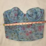 Vassarette  Floral Blue Sheer Bustier Top woman’s size 36 B Photo 4