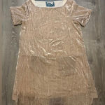 Anthropologie  Floreat Champagne Crinkle Velvet Shift Tunic Style Dress Size S Photo 0
