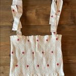 Pink Lily  White Crop Top with Red Stars Photo 0