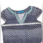 Tori Richard Geometric Art Sundress Vacation Size 8 Blue Green Embroidery Photo 2