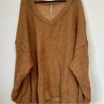 Free People  Lulu Oversized V-Neck Sweater in Birchwood Brown - Size: Large Photo 4