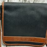 Esprit Black Brown Leather Crossbody Bag 80s Icon Preppy GenX Vintage Cool Photo 7