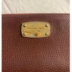 Michael Kors Jet Set Travel Zip Around Wallet Brown Leather Photo 2