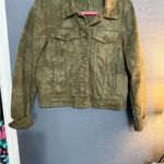 Free People Rumors Denim Jacket in Willow Olive Green Photo 3