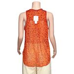 Poupette St. Barth  Singlet Bibi Top, Orange Cotton Tropical, Small Photo 7