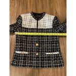 Alice + Olivia  Jaydn Combination two tone Tweed Jacket Black ecru blazer 0 NWT Photo 4