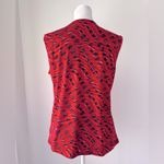 Susan Lawrence Vintage Y2K  Red Abstract Print Lightweight Sleeveless Blouse Photo 3