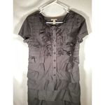 J Crew Ruffled Carly Dress Size 6 Gray Short Sleeved Layered Y2K Cottagecore Photo 1