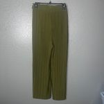 None Pleated Wide-Leg Pants with Tie Waist - Olive Green - [Med] Photo 1
