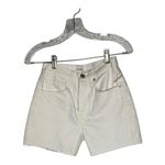 frame denim FRAME Rumpled Blanc Grind High Waist Cutoff White Denim Shorts Size 23 New Photo 2