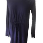 Soma Long Sleeve Navy Hooded Drawstring Tonic Photo 3