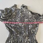 Forever 21  Black White Floral Ruffle Mini Dress • Long Sleeve • Smocked Waist • Photo 4