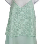 Alya ‎ Womens Small Mint Green Lace Layered Cami Spaghetti Strap Top Photo 0