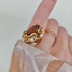Calla Lilies Smokey Quartz Marquise Ring “Titania” Gold Earthy Floral Bohemian Jewelry Photo 2