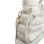 iPack Puffy Tote Luggage Bag Ivory Travel Adjustable Strap Laptop Pocket White Photo 8