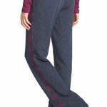 Lucky Brand VHTF: Lucky ꕥ Lotus Embroidered Tux Sweatpants ꕥ Heather Navy + Bright Pink Red Photo 0