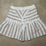 English Factory Nude & White Mini Skirt | Size Small Photo 0
