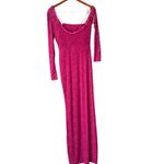 WFFS Fuschia Devore One Shoulder Slit Zebra Print Maxi Dress Size Small Purple Photo 7