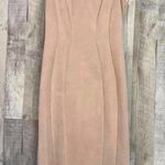 Calvin Klein * Women's Sleeveless Suede Dress Size 4 Primrose A-Limed Fitted Photo 0
