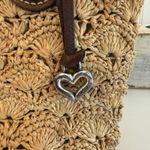 Brighton  Joplin Straw Tote Handbag Purse Raffia Woven Leather Trim Charm Boho Photo 5