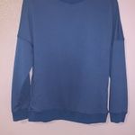 Women’s M Casual Long Sleeve Sweatshirt Crewneck Relaxed Fit Pullover Pockets Blue Size M Photo 2