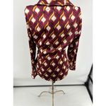 NWT cupcakes and cashmere maroon printed faux wrap blouse size Small Photo 10