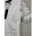 Lulus  Angel in Disguise White Lace Fit Flare Dress Short Sleeve Women’s Small Photo 6