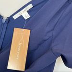 Miami navy blue V neck fit and flare short sleeve lace overlay dress large NEW Photo 7