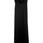 Azazie Black Cowl Neck Maxi Dress Custom Size Satin Bridesmaid Party Prom A2 Photo 0