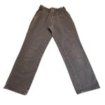 PacSun  Women's Gray Wash Paper Bag Waist Mom Jeans Sz 33X32 Trendy Denim Pockets Photo 0