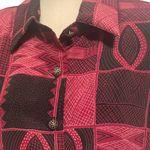 Vintage Maroon and Black Button‎ Front Blouse Sz L Red Size L Photo 1