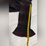 Investments  Riley Black, Tan, White and Red Plaid Ruffle Blouse Photo 5