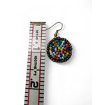 Dangle Disk Earring Drop Beaded Hand Africa Artisans Multicolor Photo 2