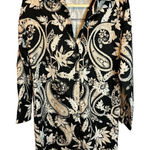 Boston Proper  Dress Women's Size XXS Shirt Dress Paisley‎ Black White Photo 0