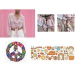 ZARA Ruffled Knotted Crop Top Blouse Medium Paisley Abstract Gold Color … Photo 2