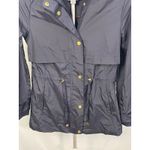 Cole Haan Cole‎ Haan Packable Hooded Raincoat Navy Gold Button Size S Photo 1