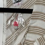 Selfie Leslie Mocha and Cream Tie Front Mini Dress Ruffles Open Back NWT Size S Photo 3