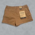 Forever 21 NWT FiveStar General Cargo Shorts Womens 7/28 Tan Brown Flex Side Pockets Mid Photo 1