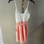 &merci & Merci White & Peach Summer Romper Womenโs Size Medium Photo 4