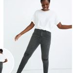 Madewell  Curvy High Rise Distressed Skinny Jeans Black Size 29T Denim Raw 29.5L Photo 2