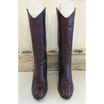 Etienne Aigner  Leather Oxblood Boots Womens Size 7 Heeled Feminine Work Office Photo 2