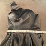 Women’s Black One Shoulder Satin Full Length Prom Party Dress Corset Back Size 2 Photo 11