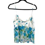 California Dynasty Vintage Y2K Blue Floral Satin Babydoll Blouse Size Medium Photo 3