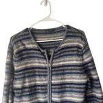 Eagle's Eye Vintage 90s Large 100% Wool Blue Striped‎ Grunge Full Zip Sweater Photo 1