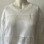 Brooks Brothers Red Fleece crew neck White Long Sleeve Flower Appliqué Sweater L Photo 3