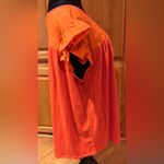 Caslon  Eyelet Flutter Ruffle Short Sleeve‎ Top Blouse in Orange Clay Size 2X Photo 4
